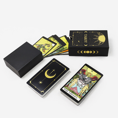 kupować /Druk na zamówienie /Oryginalne czarne karty tarot /Słońce /Druk robi rosyjskiego jeźdźca luksusowy online manufacture