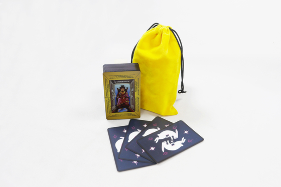 kupować Zastosowany Druk Wysokiej Jakości Czarny Krawędź Rosyjskie Karty Tarot Z Torbą Druk Klasyczna Karta Tarot Wiedźmy Z Hasłami Kluczowymi online manufacture