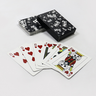 kupować hurtowe karty do gry automatyczne czarny poker logo niestandardowe własny projekt pełnobarwne drukowanie online manufacture