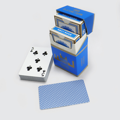 kupować Niestandardowa tekstura niebieskiego lnu Dwa pokłady kart do gry online manufacture