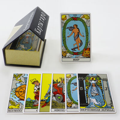 kupować Niestandardowe drukowalne karty tarot z CMYK 4 kolorowym drukiem offsetowym i przewodnikiem w pudełku magnetycznym online manufacture