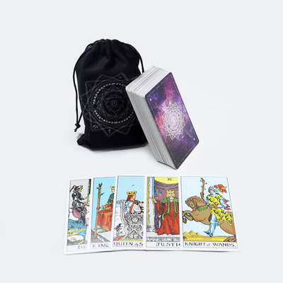 Producent wydrukował mazo de tarot para principiantes niestandardowy druk elegancki aksamitny owinięty pokład tarota