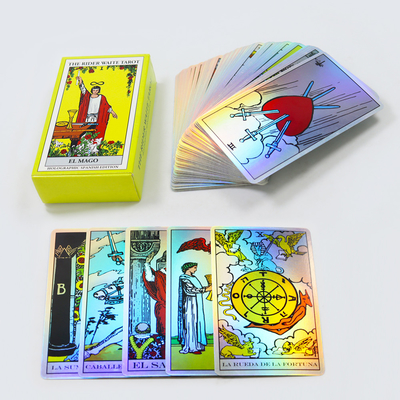 Sprzedaż hurtowa gorących kart tarot wyroczni drukowania laserowego karty do gier z książką