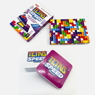 Niestandardowe wzory Karty do gry Tetris Speed Kolorowe Solitaire Karty edukacyjne dla dzieci