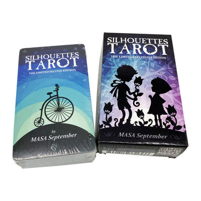 Karty tarota do druku 70 * 120 mm, tekstury lniane Halloweenowe karty Oracle